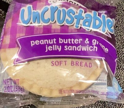 Uncrustables peanut butter and grape jelly sandwich