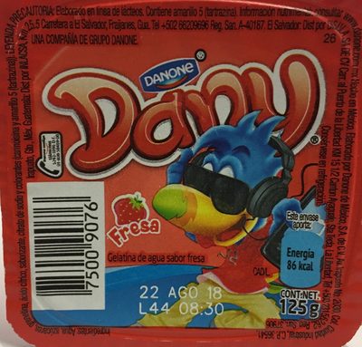 Gelatina de agua Dany sabor fresa