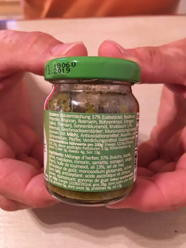 Salat-mix-salade ingredients label