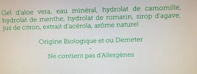 Actidot ingredients label