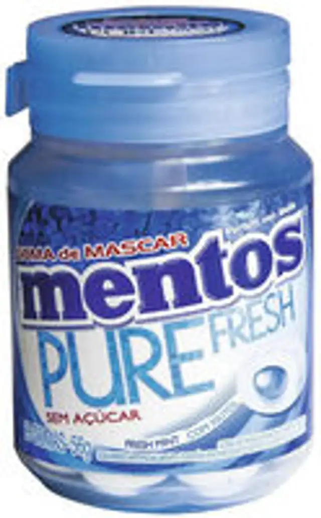 Goma De Mascar Menta Fresca Zero Açúcar Mentos Pure Fresh Pote 56g 28 Unidades