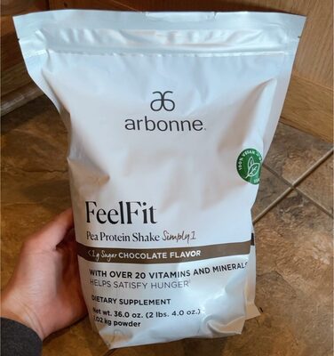 FeelFit Pea Protein Shake Simply 1 <1g Sugar Chocolate Flavor