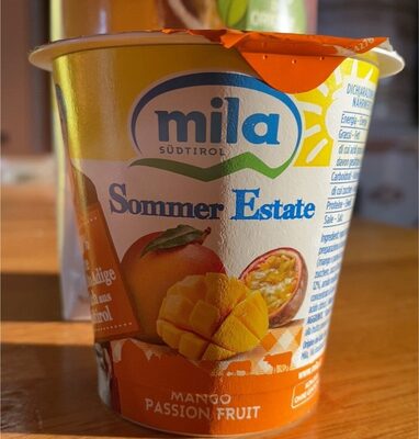 Yogurt Mila Mango e Passion Fruit front packaging