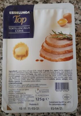 Tortellini alla carne front packaging