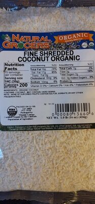 Organic fine shredded coconut