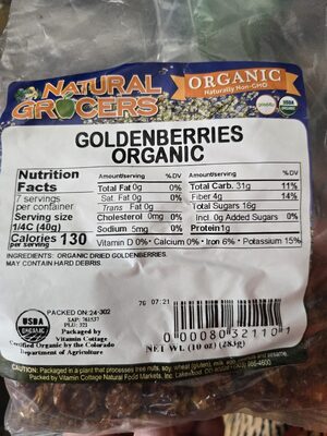 Goldenberries organic front packaging