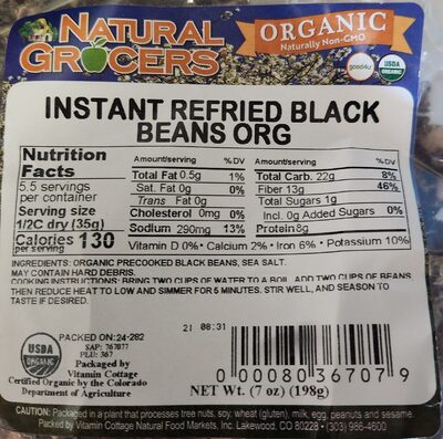 Instant Refried Black Beans Organic