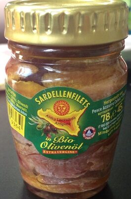 Sardellenfilletd in Bio Olivenöl front packaging