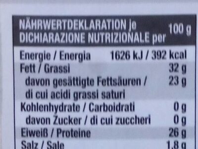 Alta badia nutrition facts table
