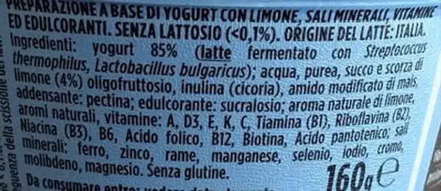 High protein next limone ingredients label