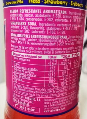 Fresa nutrition facts table