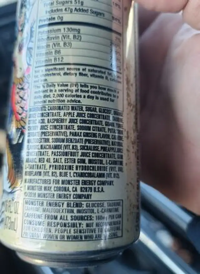 monster ingredients label