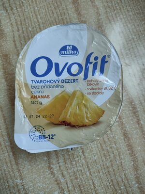 Ovofit tvarohový dezert ananas front packaging