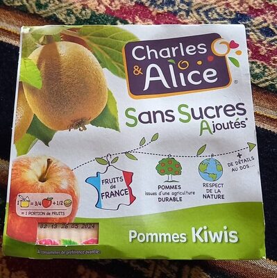 Compote pommes kiwis front packaging