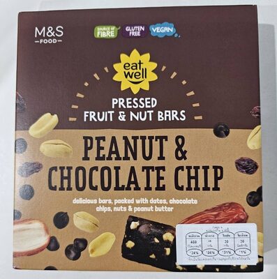 พินิท ยอนด์ ช็อกโกแลต ชิป เพรส ฟรุต แอนด์ นัท บาร์ (ผลไม้อบแห้ง และถั่วลิสงผสมช็อกโกแลตชนิดแท่ง) front packaging