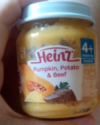 Pumpkin potato and beef baby food