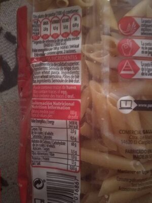 Plumas nº6 nutrition facts table