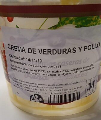 Crema de verduras y pollo