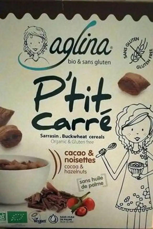 Céréales P'Tit carré Cacao & Noisettes front packaging