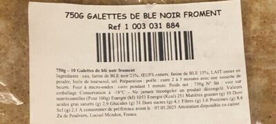 Galettes ble noir froment