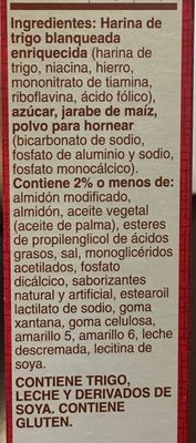 Harina para preparar pastel amarillo ingredients label