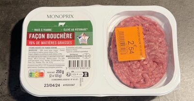 Steak haché de viande Bovine front packaging