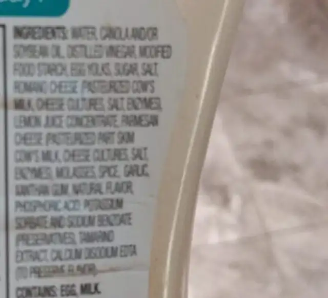 food lion caesar dressing ingredients label