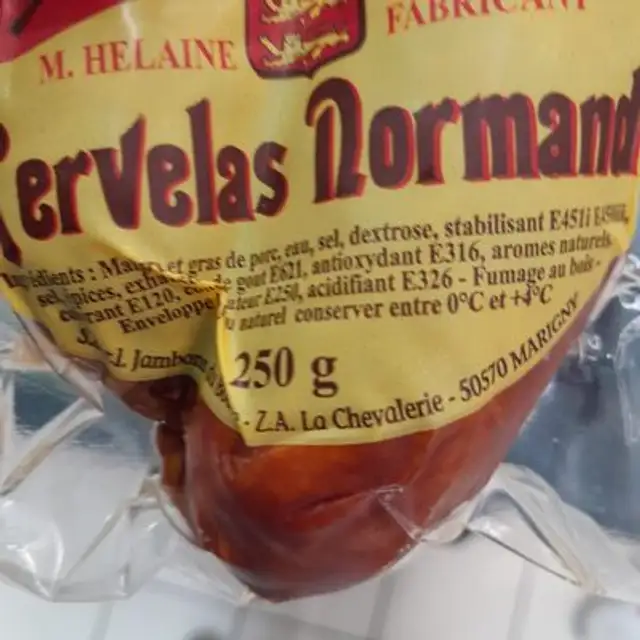 cervelas normand ingredients label