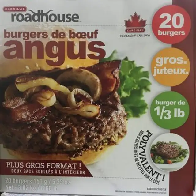 Burgers de bœuf angus front packaging