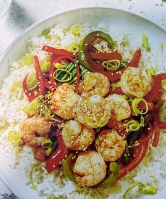 Garnelen mit Sesamöl und teriyakigemüse