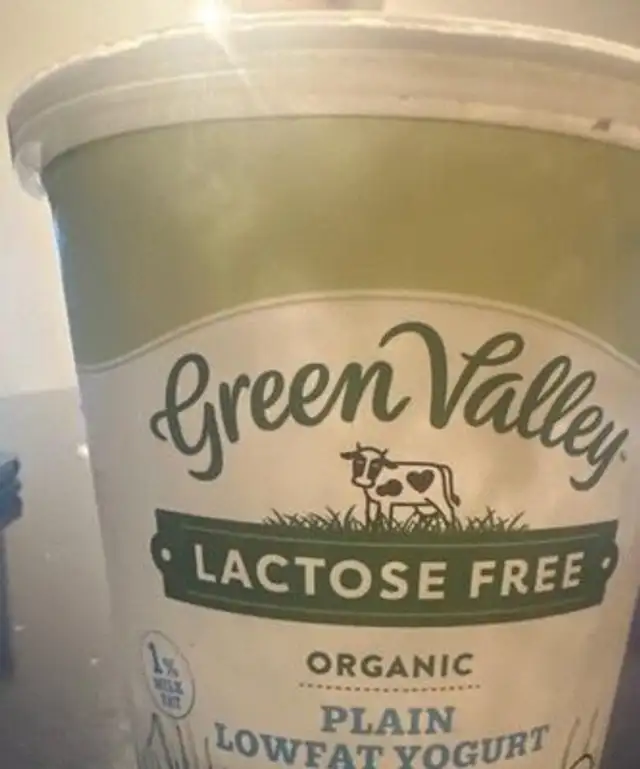 Organic plain low fat yogurt front packaging
