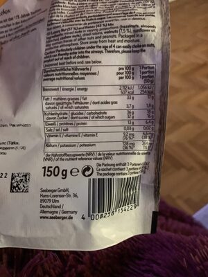 Studentenfutter ingredients label