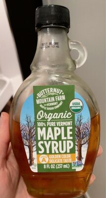 Organic Vermont Maple Syrup Grade A Golden Color Delicate Taste front packaging