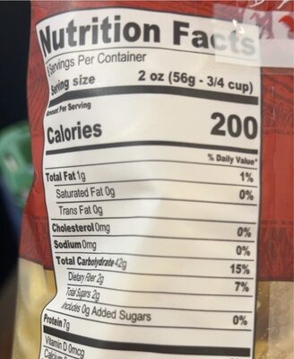 Penne Rigate nutrition facts table
