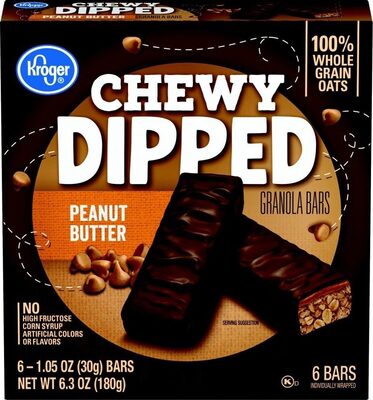 Chewy dipped peanut butter granola bars