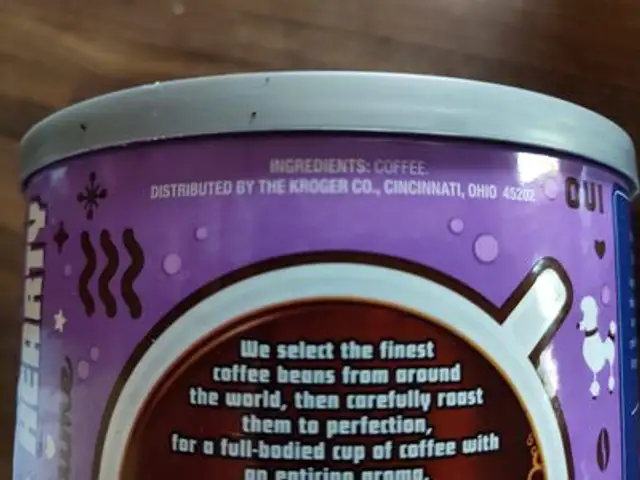 French roast ground coffee ingredients label