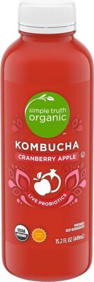 Cranberry apple kombucha front packaging