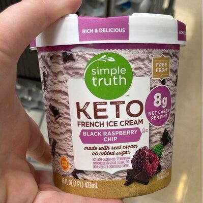 Keto black raspberry chip ice cream