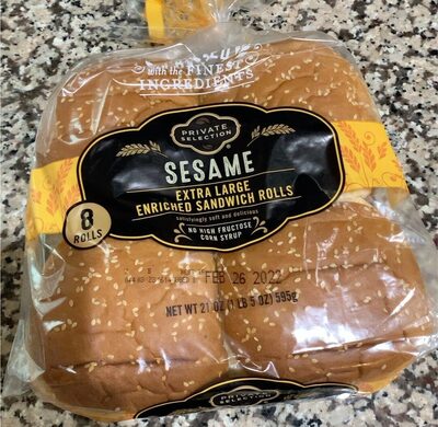 Sesame Extra Large Sandwich Rolls front packaging