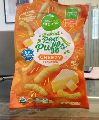 Baked pea puffs cheezy