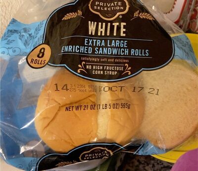 White extra large enriched sandwich rolls