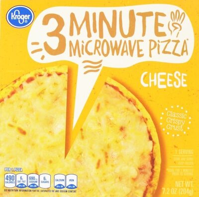 Minute microwave pizza cheese front packaging
