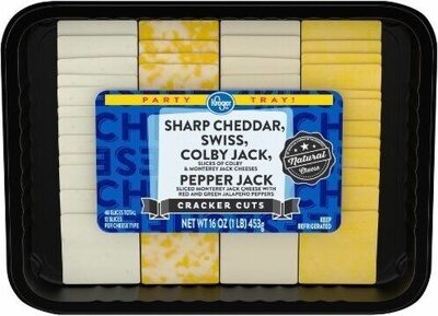 Sharp cheddar swiss colby jack pepper jack cracker cuts