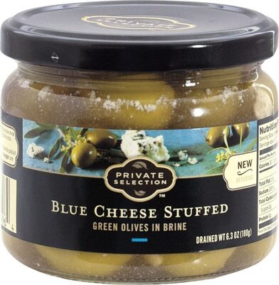 Blue cheese stuffed olives front packaging