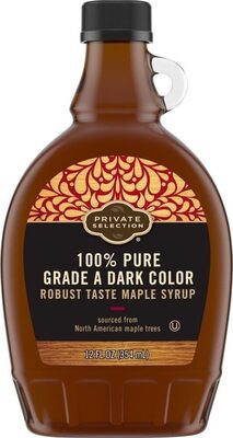 Dark amber maple syrup