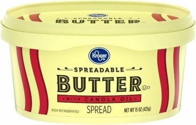 Spreadable butter with canola oil