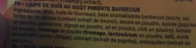 Texas BBQ ingredients label
