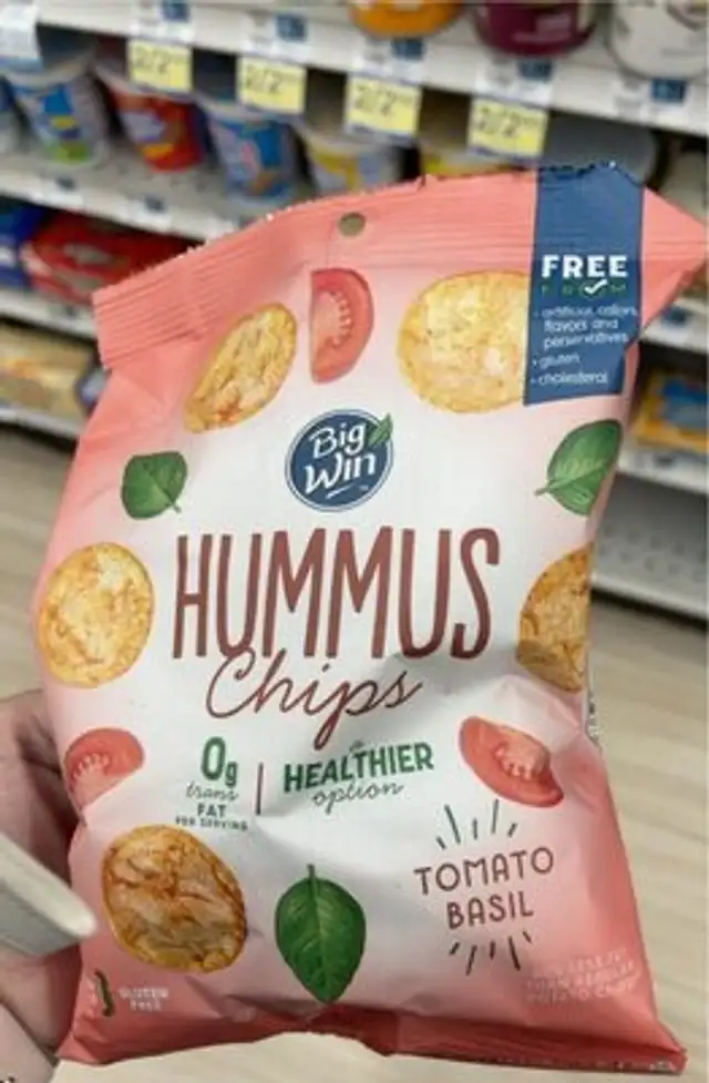Hummus chips front packaging