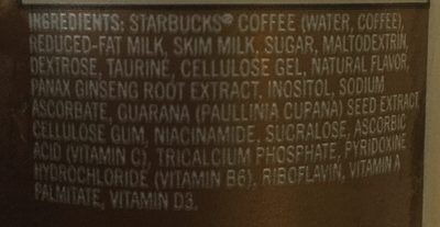DOUBLESHOT ENERGY VANILLA ENERGY COFFEE BEVERAGE ingredients label