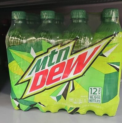 Mtn dew soda front packaging